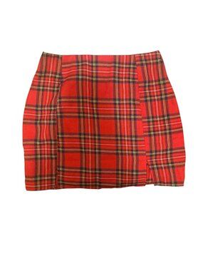 Red Plaid Mini Skirt